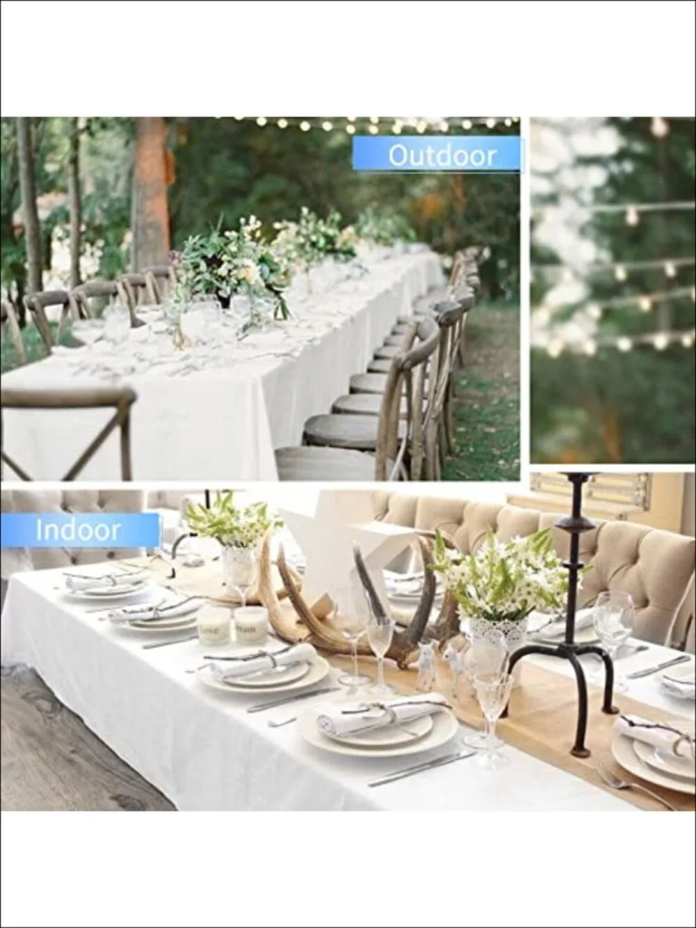 4 Pack Polyester Tablecloth 60x102 for 6 Foot Rectangle Tables Washable
